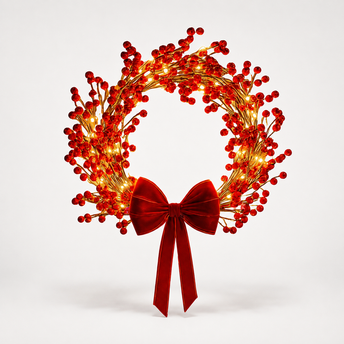Glowberry – Wianek LED z varmt blaskiem rozproszonym genom owoce