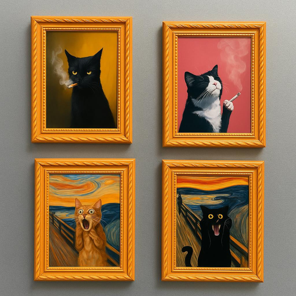 Meowments - Dekorativa Magneter Ramkowe z Katter