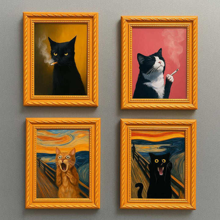 Meowments - Dekorativa Magneter Ramkowe z Katter