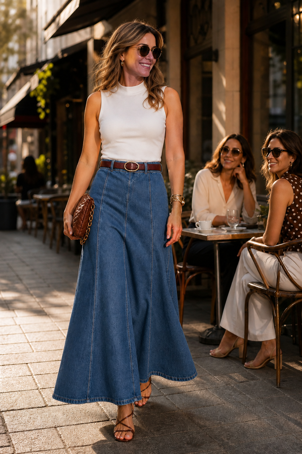 Wearbella – Kjol Maxi Dżinsowa w Stilu A med hög midja
