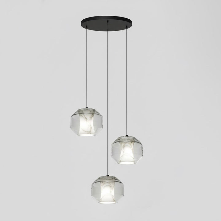 Alabaster Glas Cylinder Pendellampa
