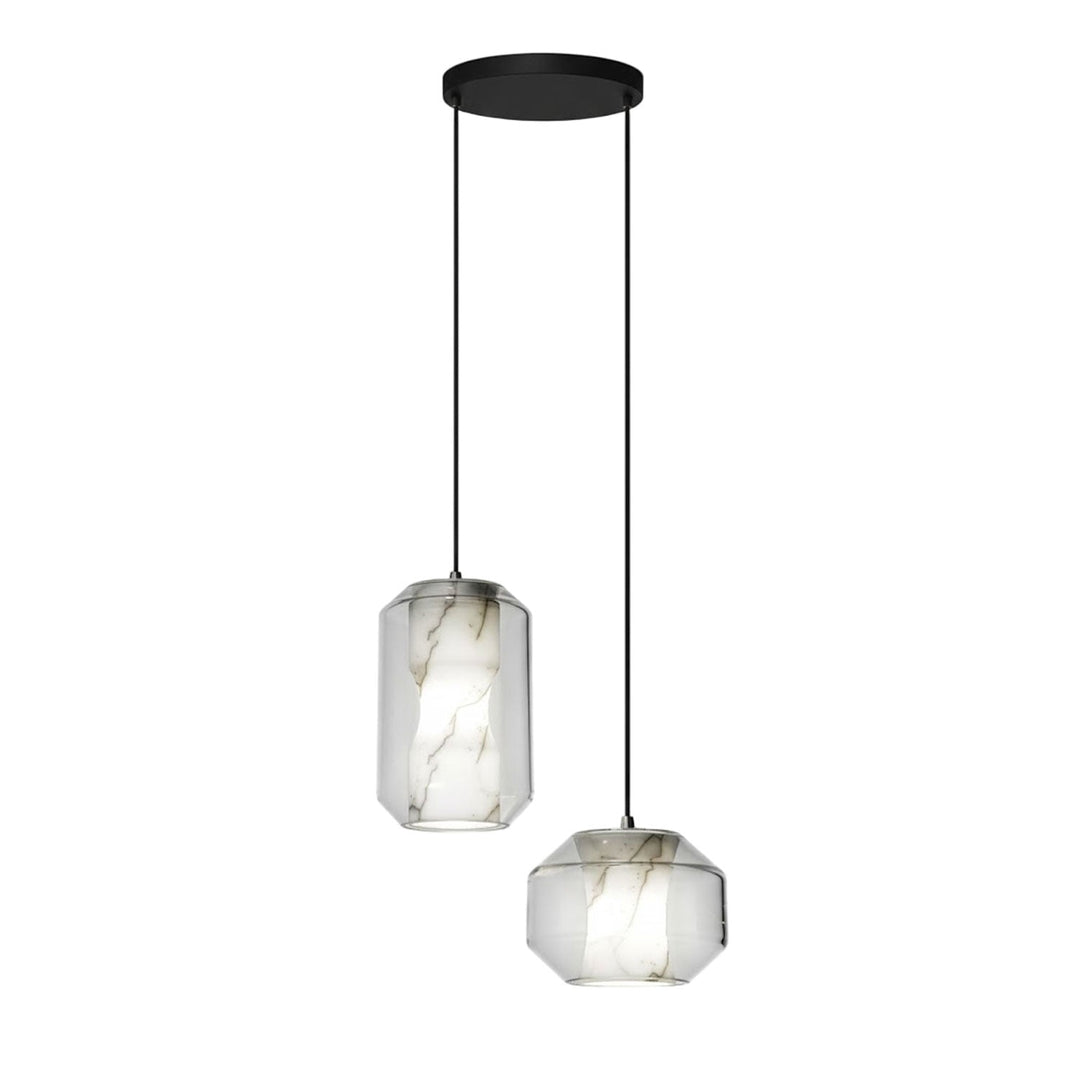 Alabaster Glas Cylinder Pendellampa