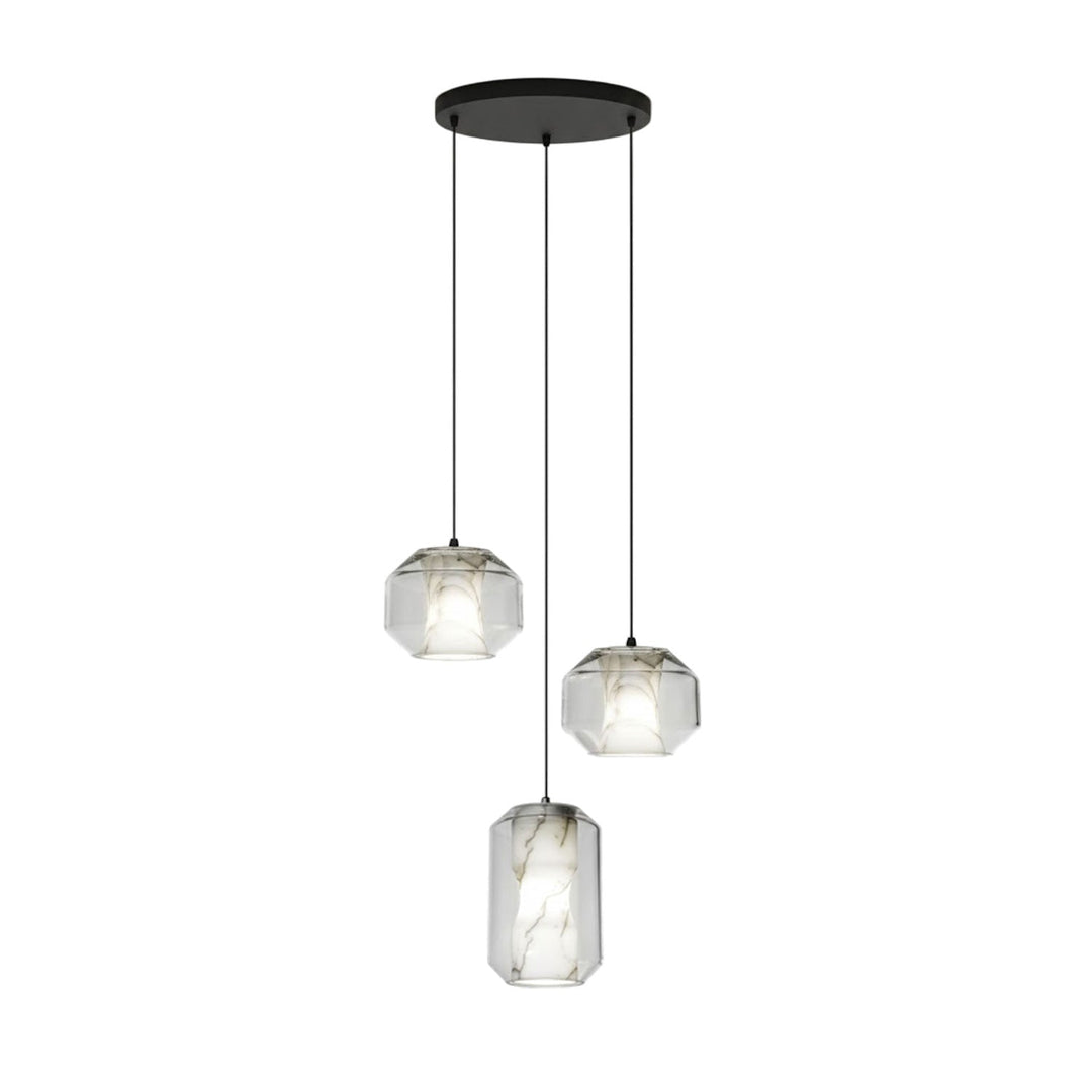 Alabaster Glas Cylinder Pendellampa
