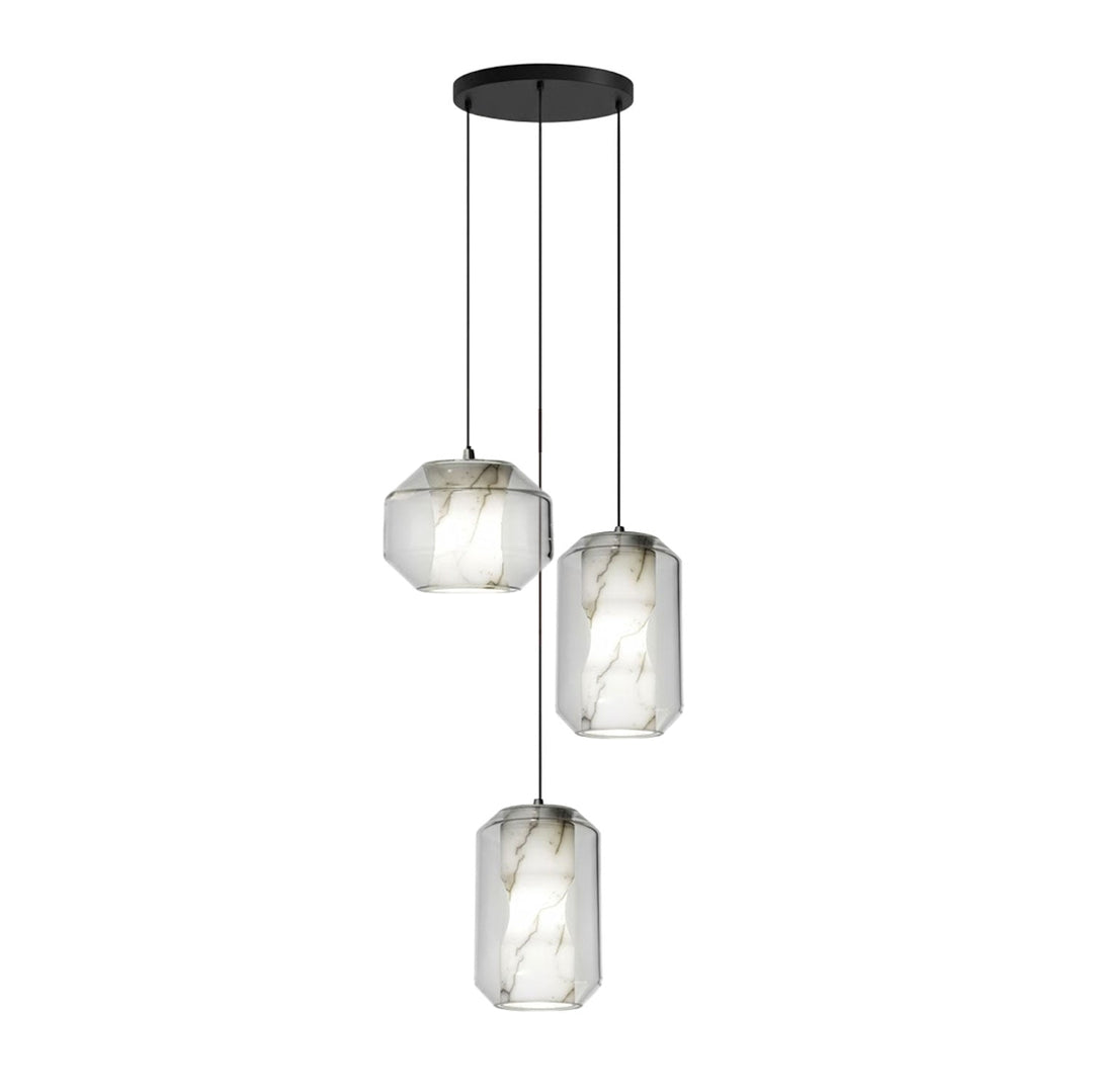 Alabaster Glas Cylinder Pendellampa