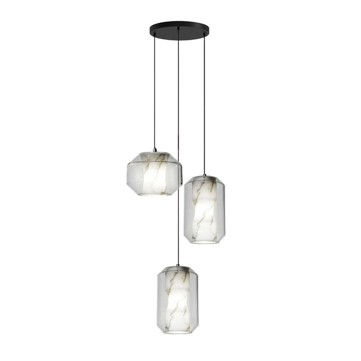 Alabaster Glas Cylinder Pendellampa