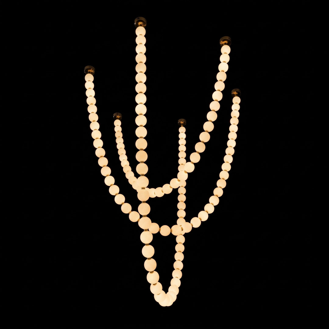 Pärlglas Halsband Bollar Kandelaber