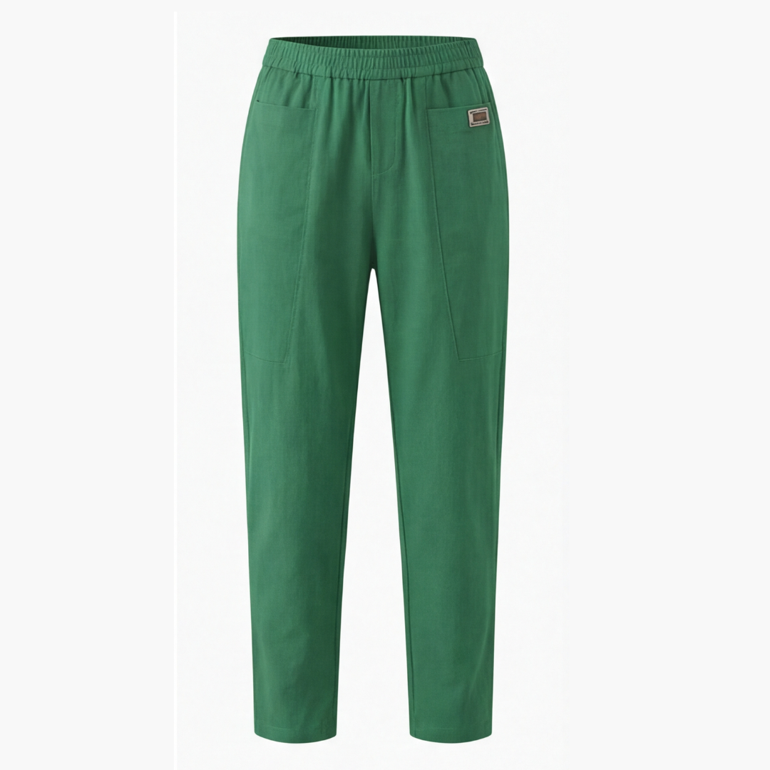 Linara – Byxor Tapered z Bawełny i Lnu