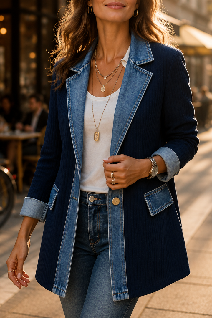 Wearbella – Kappa dzianinowy w stilu denimu