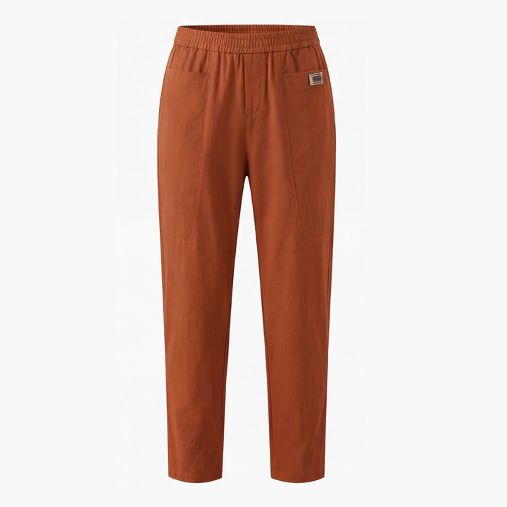 Linara – Byxor Tapered z Bawełny i Lnu