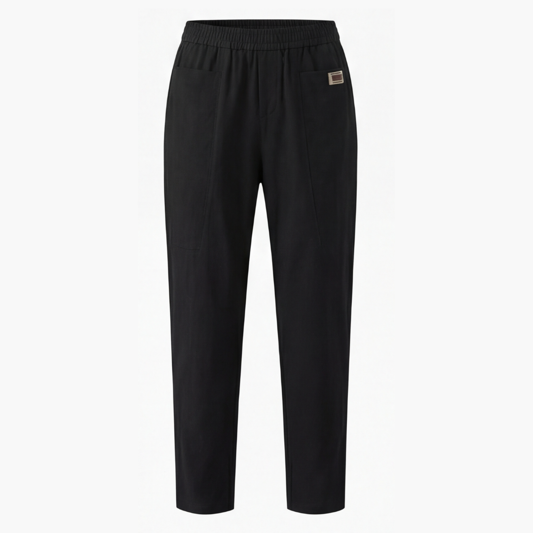 Linara – Byxor Tapered z Bawełny i Lnu