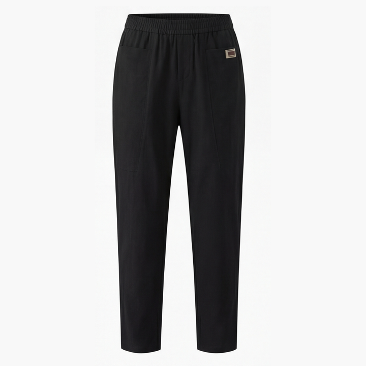 Linara – Byxor Tapered z Bawełny i Lnu