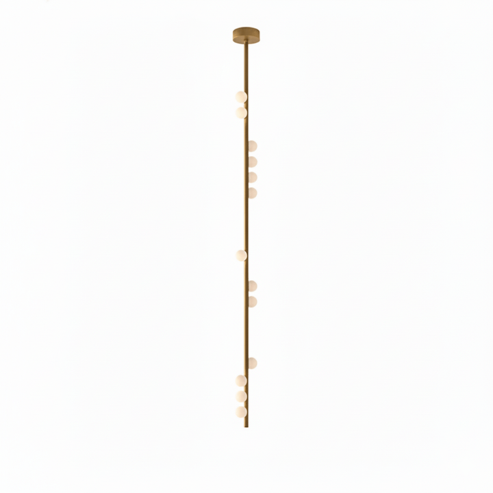 Brass Glass Drop Chandelier