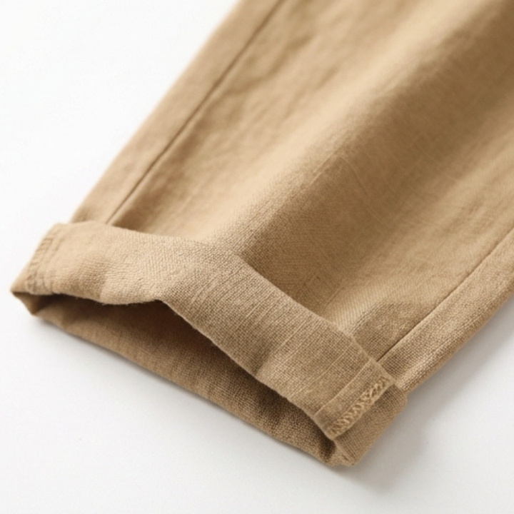Linara – Byxor Tapered z Bawełny i Lnu