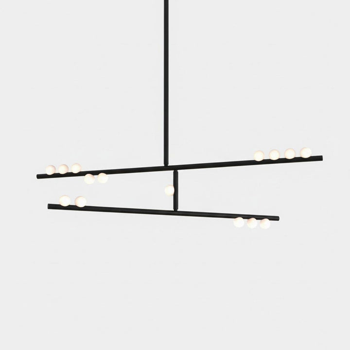 Brass Glass Drop Chandelier