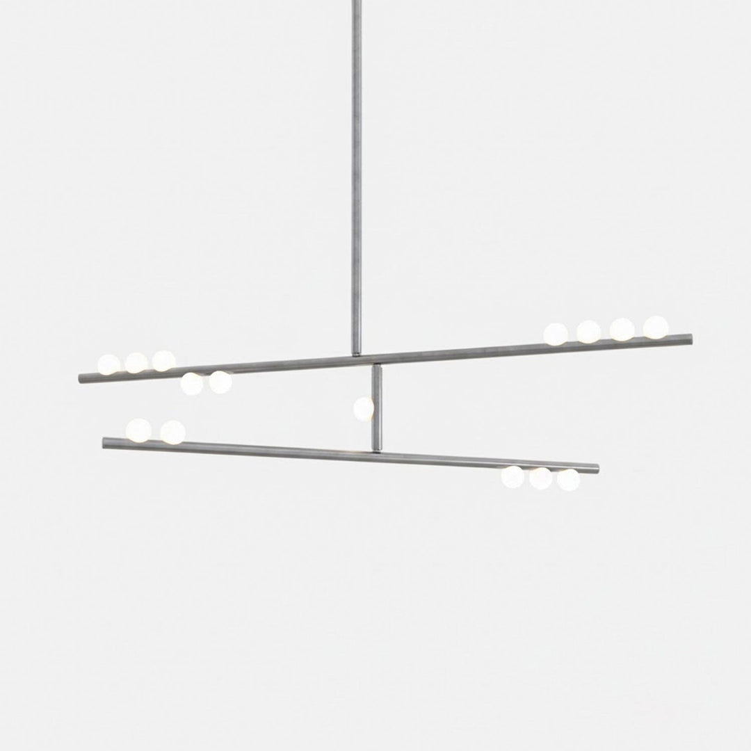 Brass Glass Drop Chandelier