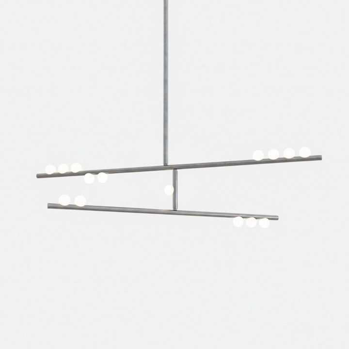 Brass Glass Drop Chandelier