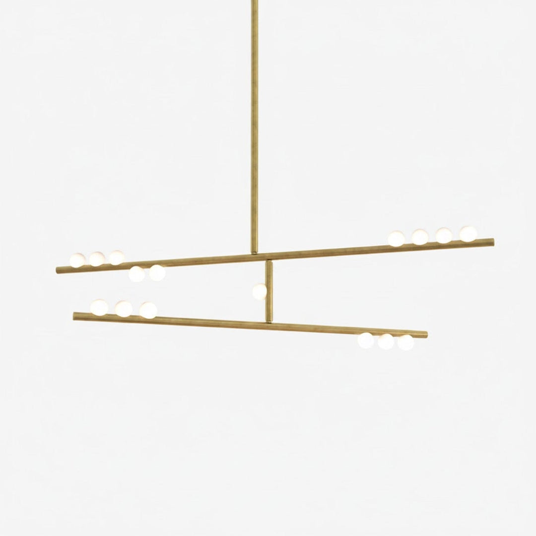 Brass Glass Drop Chandelier