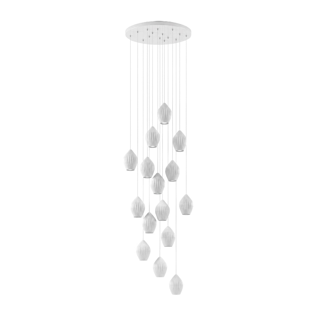 Keramisk Ribbad Pendellampa