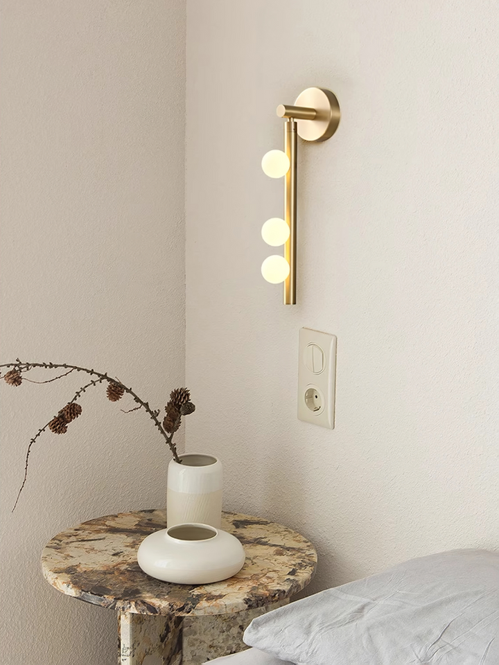 Mässingsglasrör Vägglampa