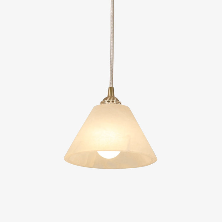 Konisk Alabaster Messingspendellampa