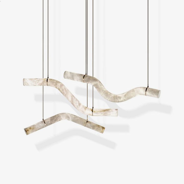 Strömlinjeformad Alabaster Pendellampa