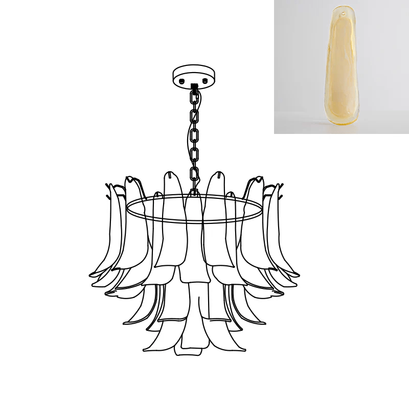Murano Glass Leaf Chandelier