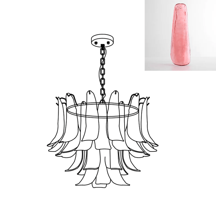 Murano Glass Leaf Chandelier