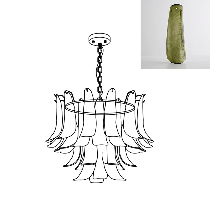 Murano Glass Leaf Chandelier