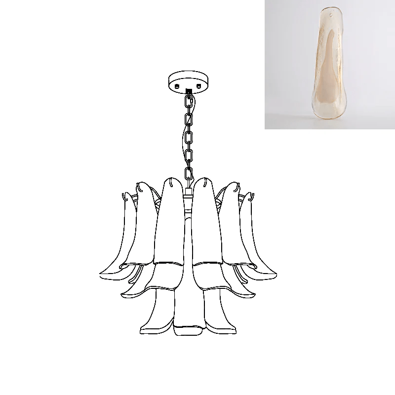 Murano Glass Leaf Chandelier