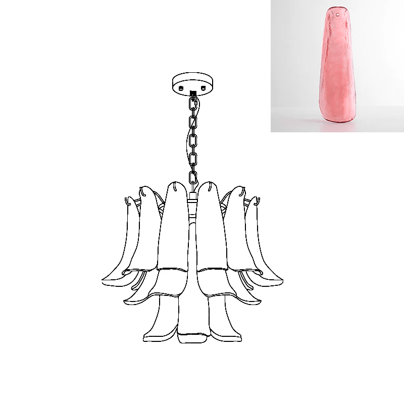 Murano Glass Leaf Chandelier