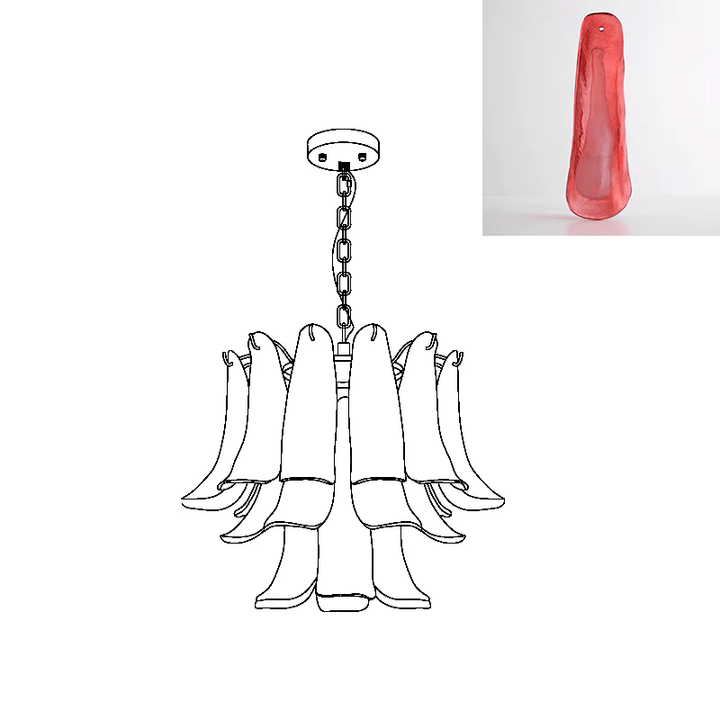 Murano Glass Leaf Chandelier
