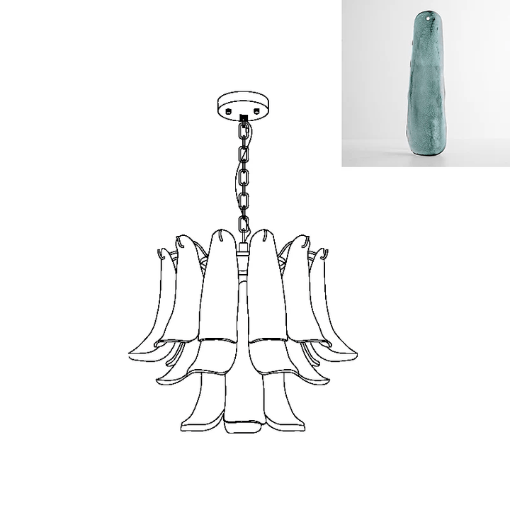 Murano Glass Leaf Chandelier