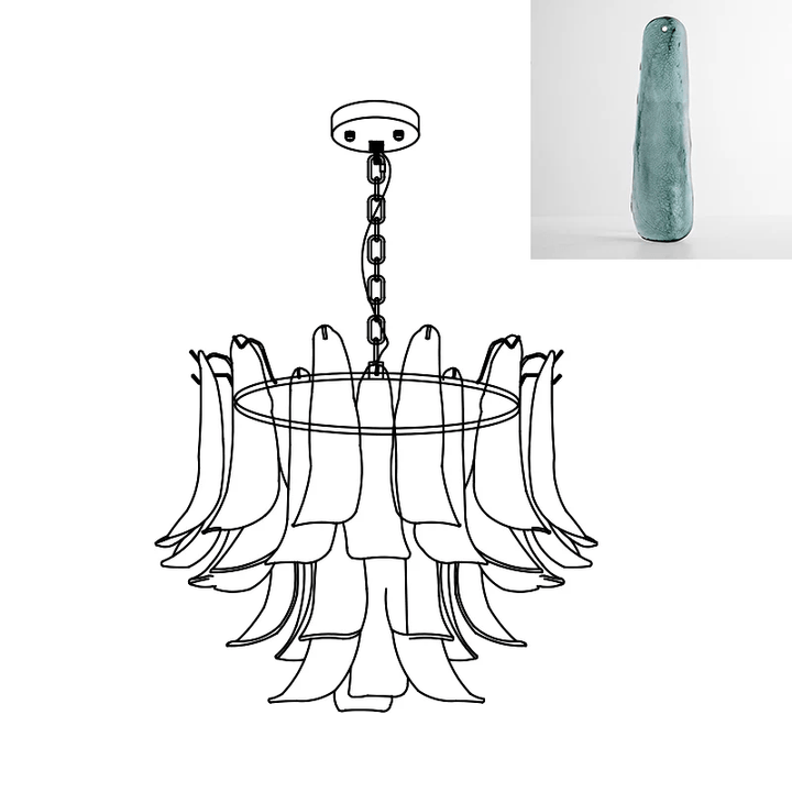Murano Glass Leaf Chandelier
