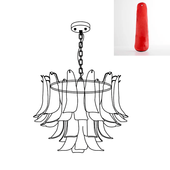 Murano Glass Leaf Chandelier