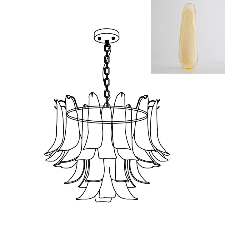 Murano Glass Leaf Chandelier