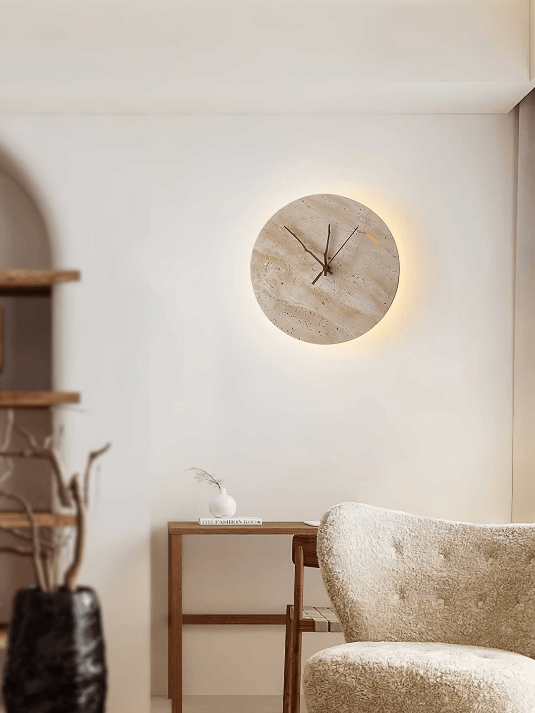 Klocka Travertine Vägglampa