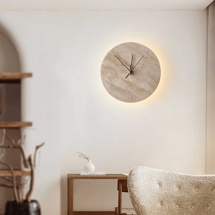 Klocka Travertine Vägglampa