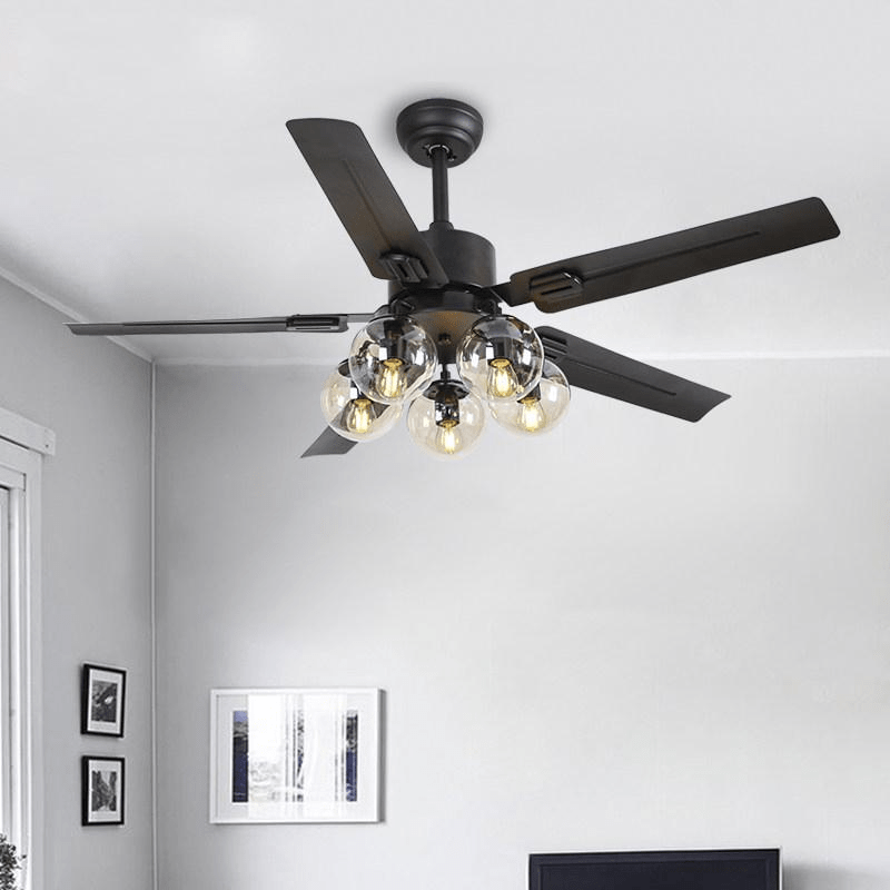 Svart Vintage Takfläkt Lampa