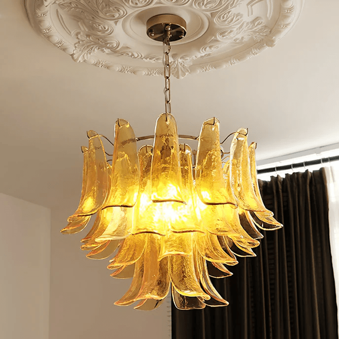 Murano Glass Leaf Chandelier