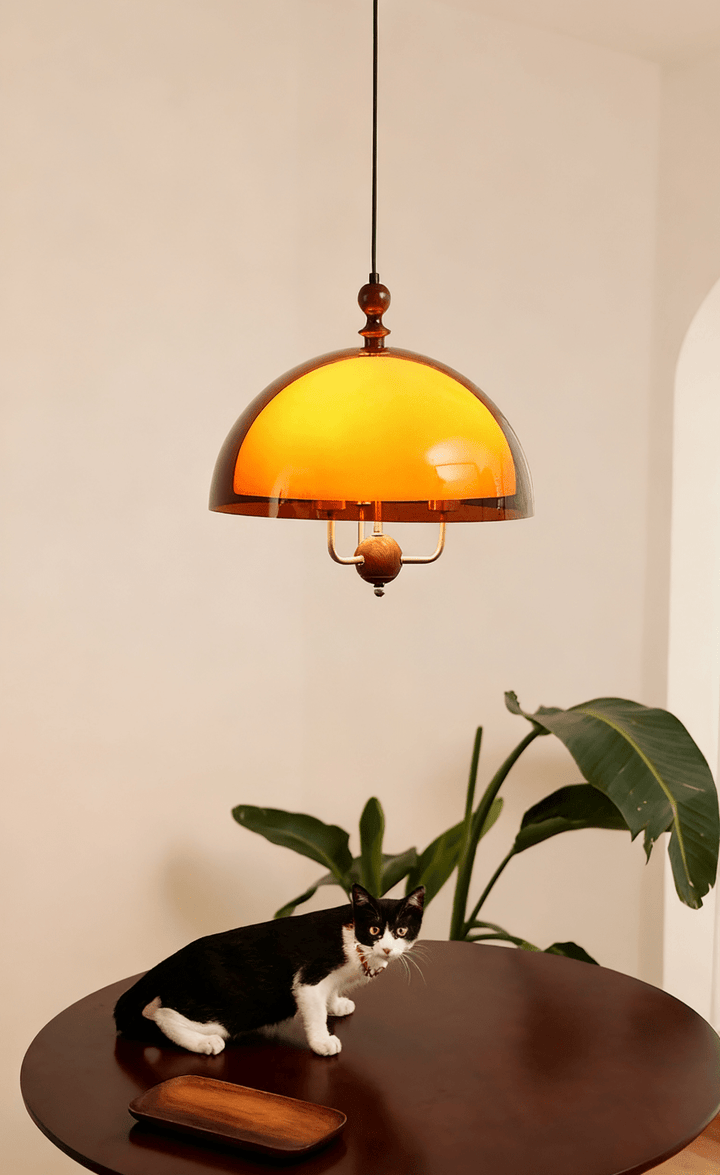 Amber Kuppelformad Pendellampa