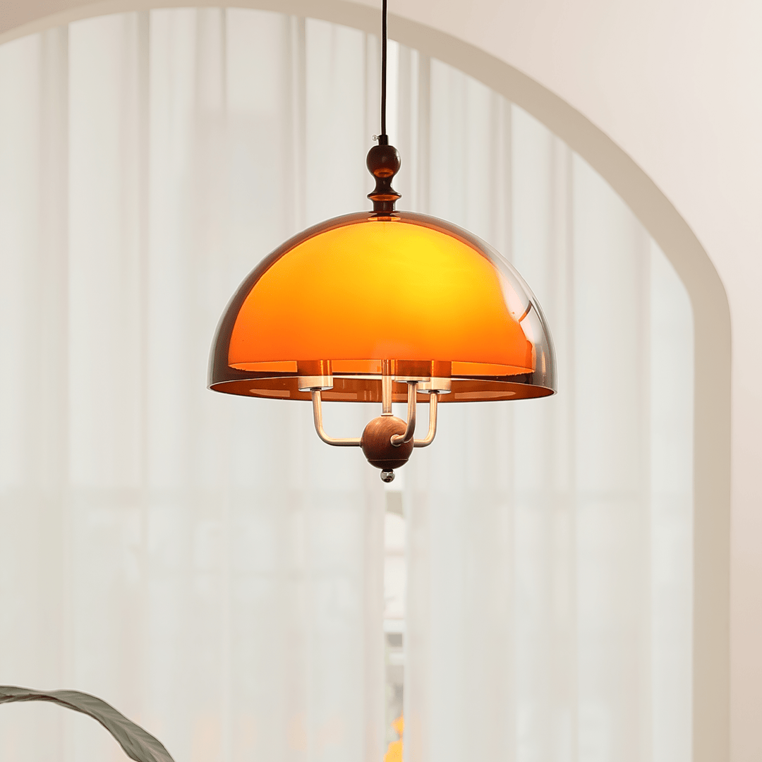 Amber Kuppelformad Pendellampa