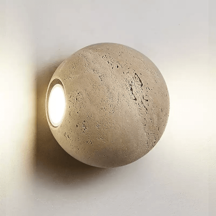 Travertin Glob Vägglampa