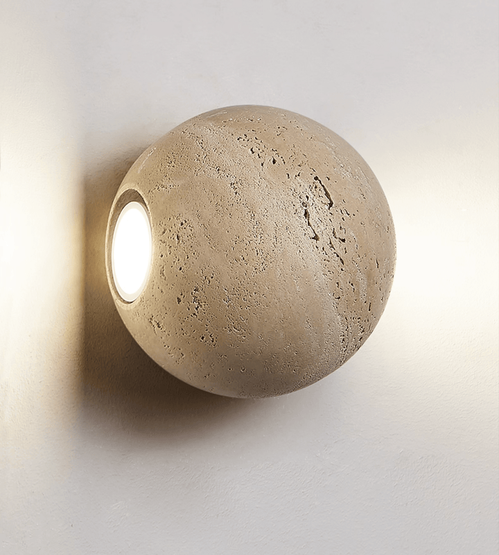 Travertin Glob Vägglampa