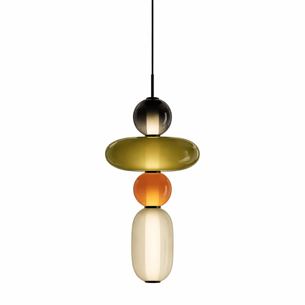 Sockerbelagd Glas Pendellampa
