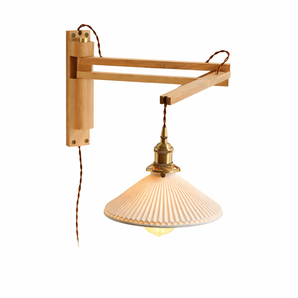 Valnöt Swing Arm Vägglampa