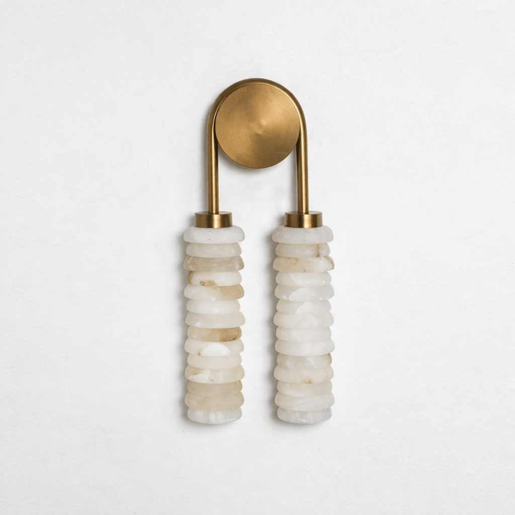 Calla Ribbed Alabaster Vägglampa