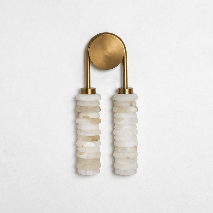 Calla Ribbed Alabaster Vägglampa