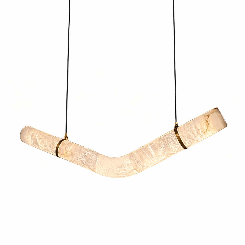 Strömlinjeformad Alabaster Pendellampa