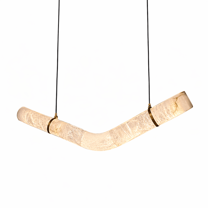 Strömlinjeformad Alabaster Pendellampa