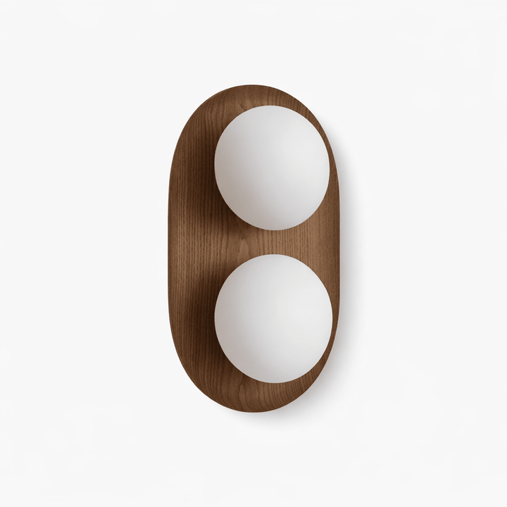 Duo Orb Trä Vägglampa